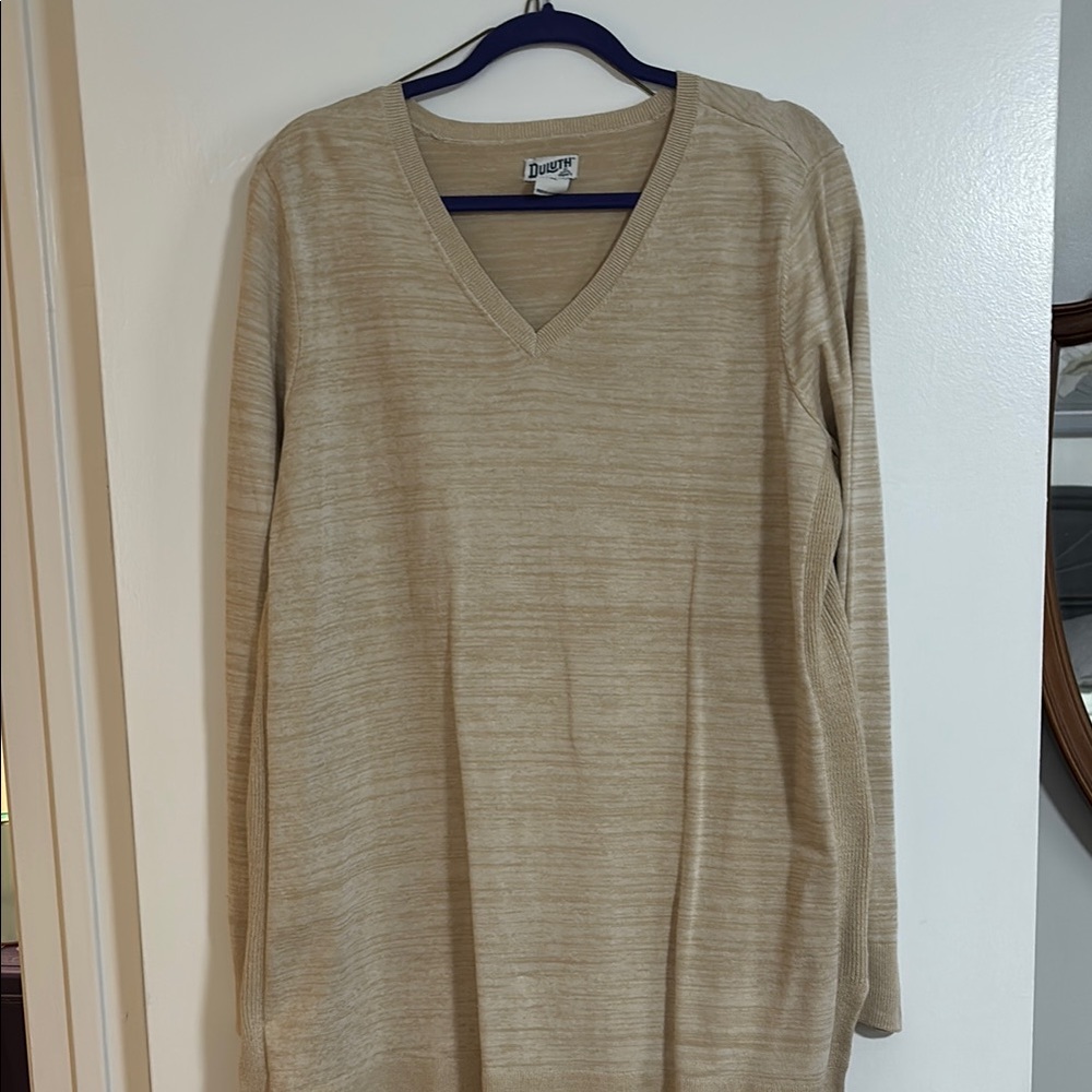 Tan V-Neck Sweater
